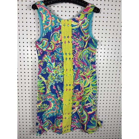 Lilly Pulitzer Dresses & Skirts - Lilly Pulitzer Delia Shift Dress Toucan Play Cotton Colorful Floral Bows size 8